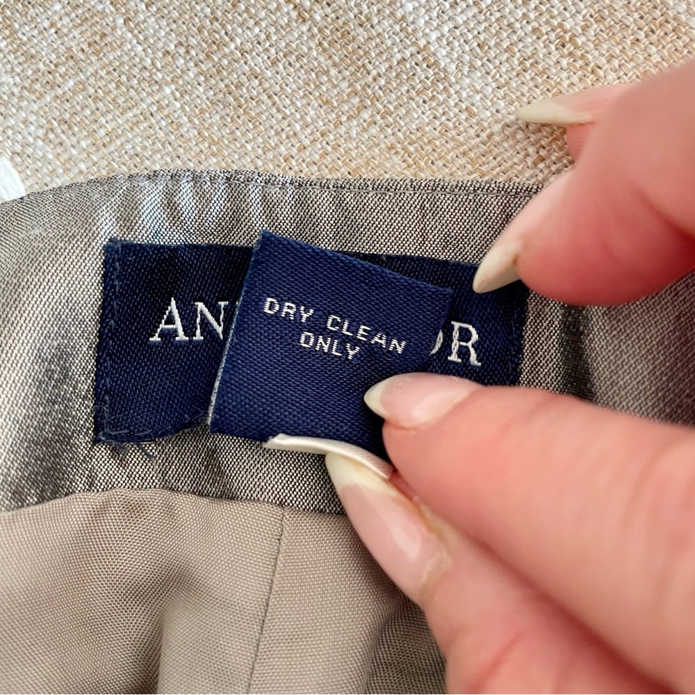 Stunning Ann Taylor Metallic Gray Women's Sweater/Silk Pants Set Size: XS 2P - Picture 15 of 17